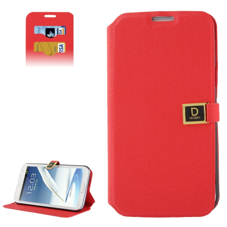 Gravel Texture Horizontal Flip Leather Case with Credit Card Slots & Holder for Galaxy Note II / N7100