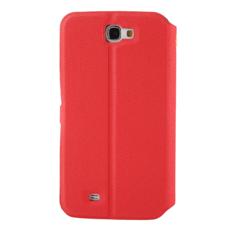 Gravel Texture Horizontal Flip Leather Case with Credit Card Slots & Holder for Galaxy Note II / N7100