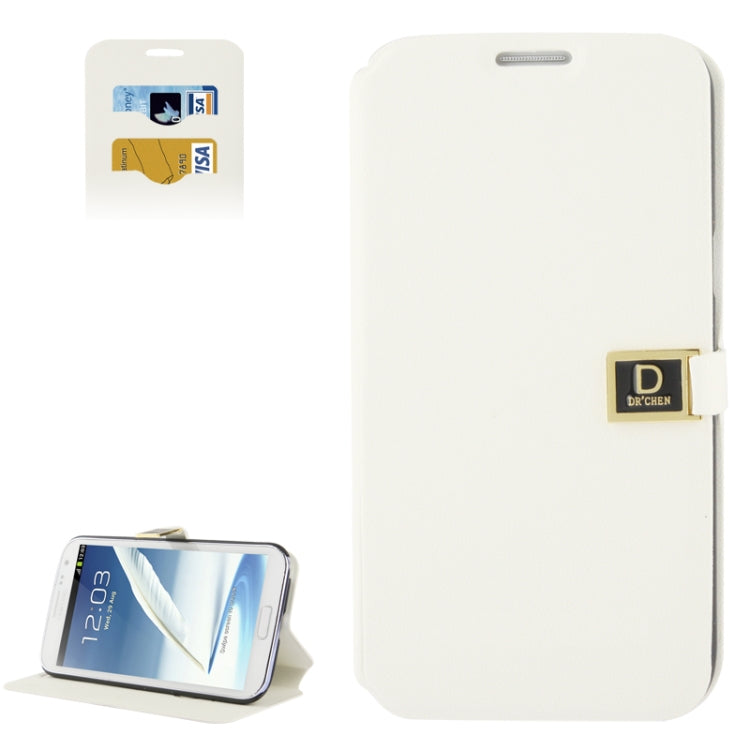 Gravel Texture Horizontal Flip Leather Case with Credit Card Slots & Holder for Galaxy Note II / N7100