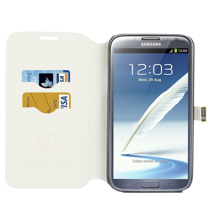 Gravel Texture Horizontal Flip Leather Case with Credit Card Slots & Holder for Galaxy Note II / N7100
