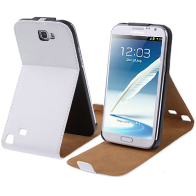 High Quality Vertical Flip Leather Case for Galaxy Note II / N7100(White)