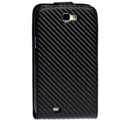 Carbon Fiber Texture Vertical Flip Leather Case for Galaxy Note II / N7100(Black)