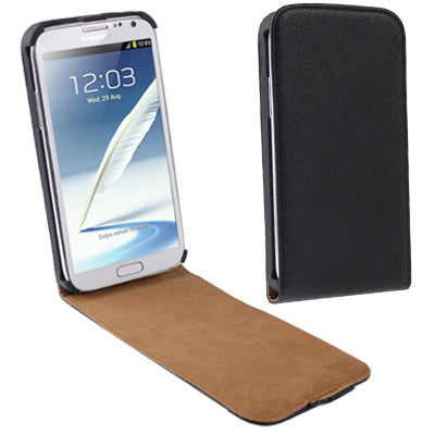 Cross Texture Vertical Flip Leather Case for for Galaxy Note II / N7100(Black)