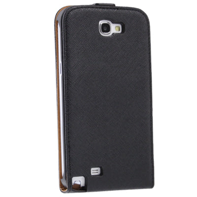 Cross Texture Vertical Flip Leather Case for for Galaxy Note II / N7100(Black)