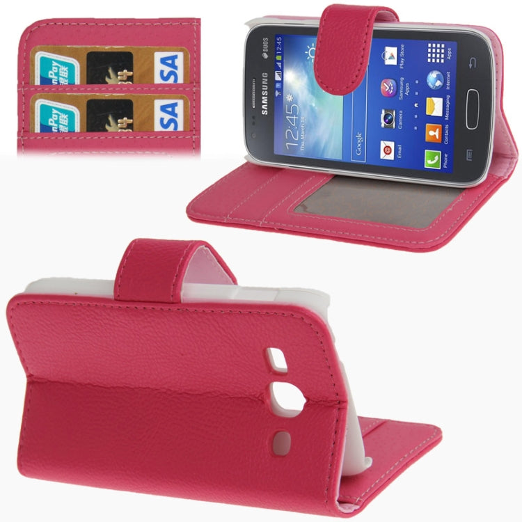 Litchi Texture Leather Case with Credit Card Slots & Holder for Galaxy Ace 3 / S7272