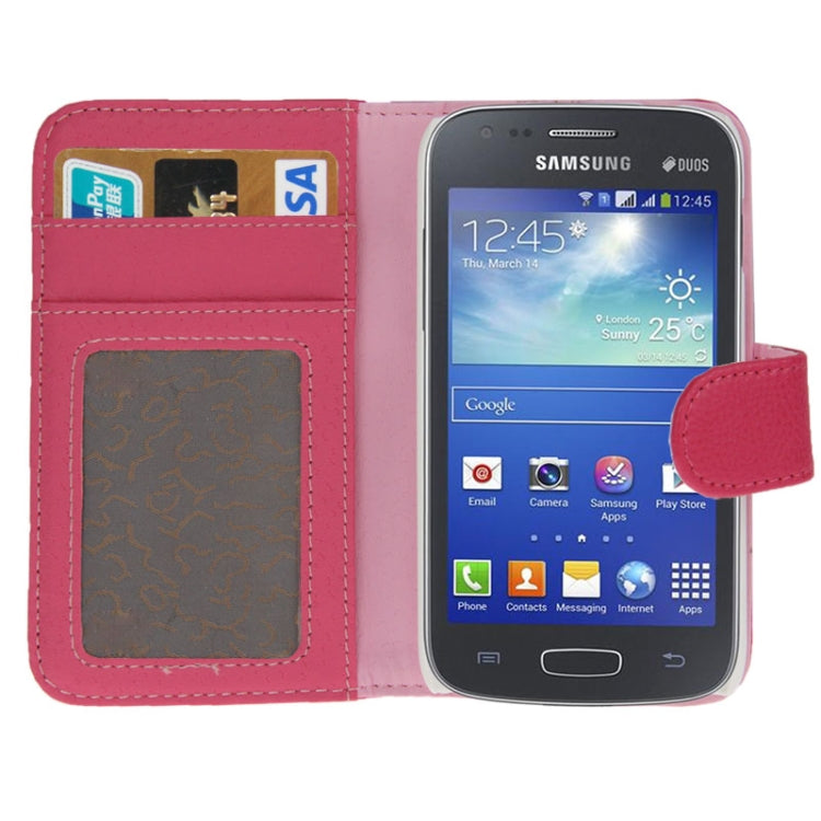 Litchi Texture Leather Case with Credit Card Slots & Holder for Galaxy Ace 3 / S7272