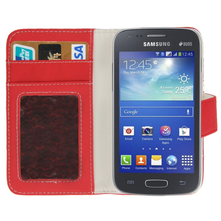 Litchi Texture Leather Case with Credit Card Slots & Holder for Galaxy Ace 3 / S7272