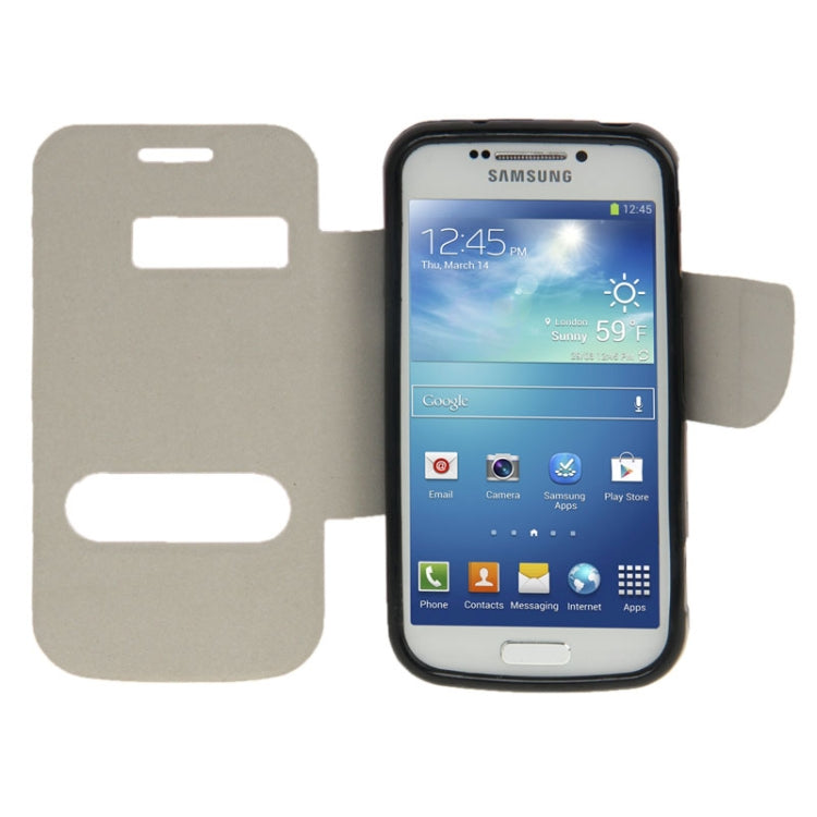 Silver Hairline Texture Horizontal Flip Leather Case with Call Display ID for Galaxy S IV Zoom / C1010