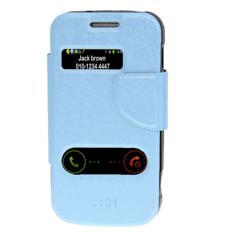Silver Hairline Texture Horizontal Flip Leather Case with Call Display ID for Galaxy S IV Zoom / C1010