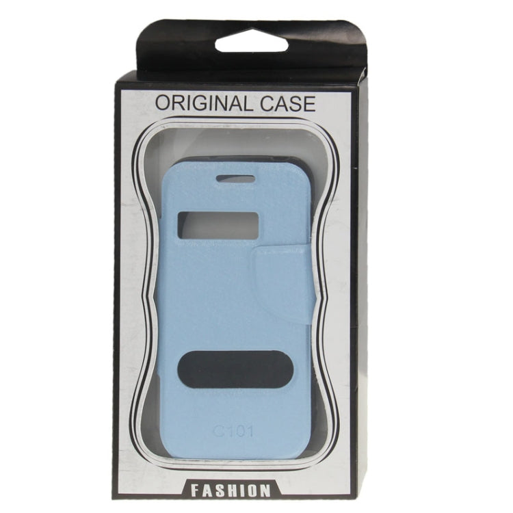 Silver Hairline Texture Horizontal Flip Leather Case with Call Display ID for Galaxy S IV Zoom / C1010