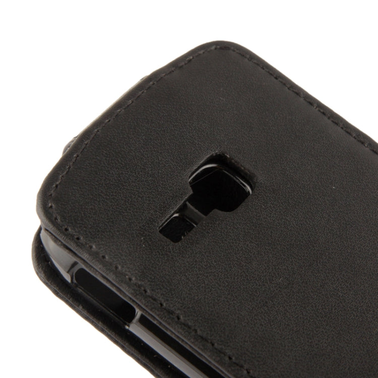 Vertical Flip Soft Leather Case for Galaxy Young S6310 / S6312   (Black)