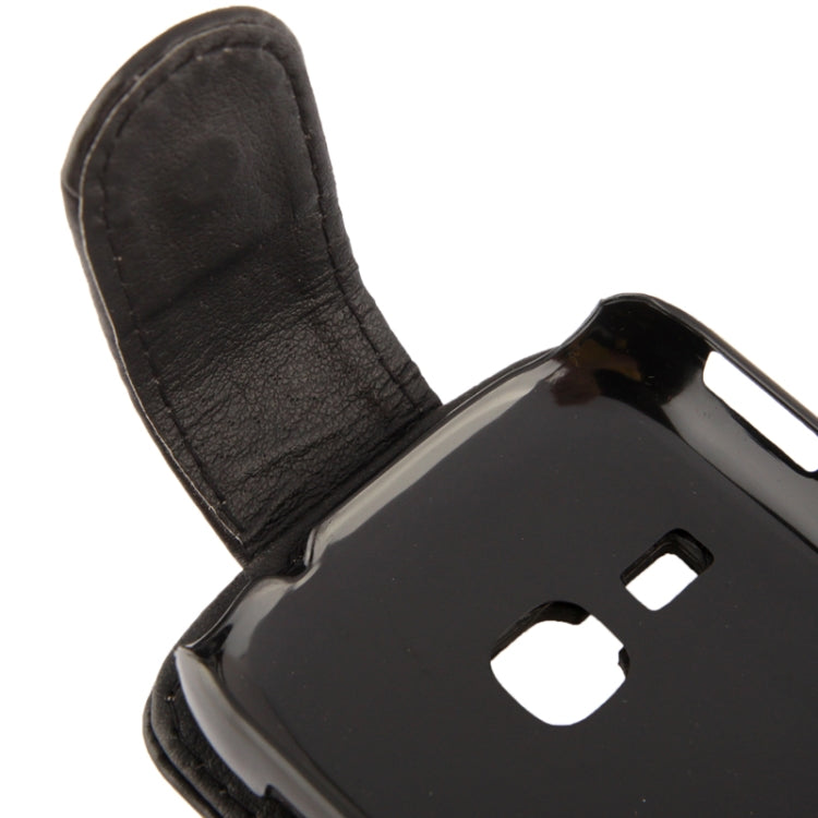 Vertical Flip Soft Leather Case for Galaxy Young S6310 / S6312   (Black)