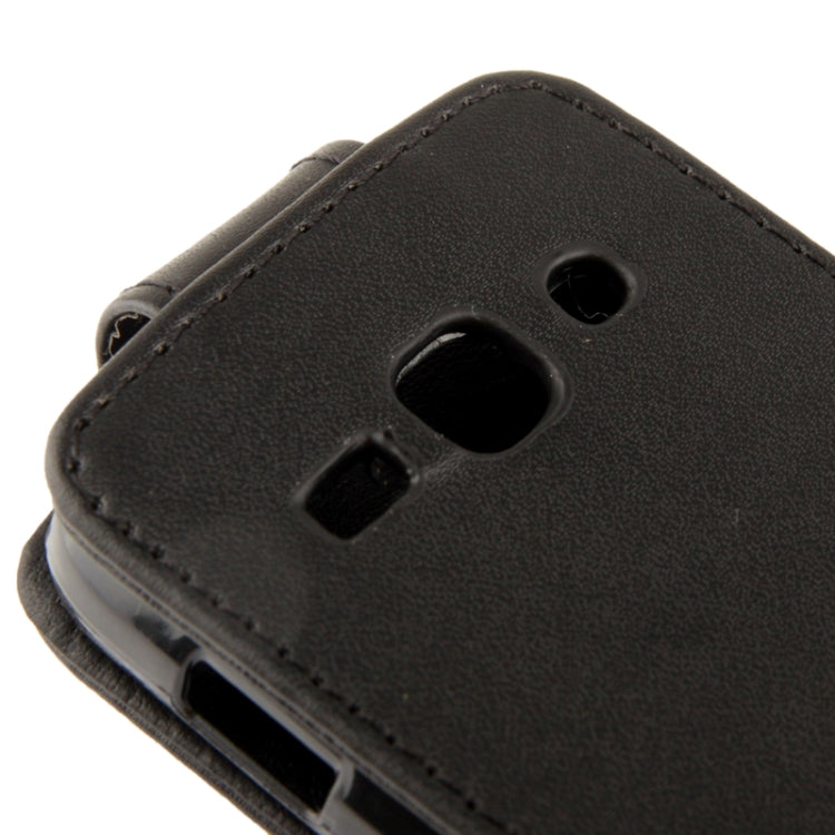 Vertical Flip Soft Leather Case for Galaxy Ace 3 / S7272(Black)