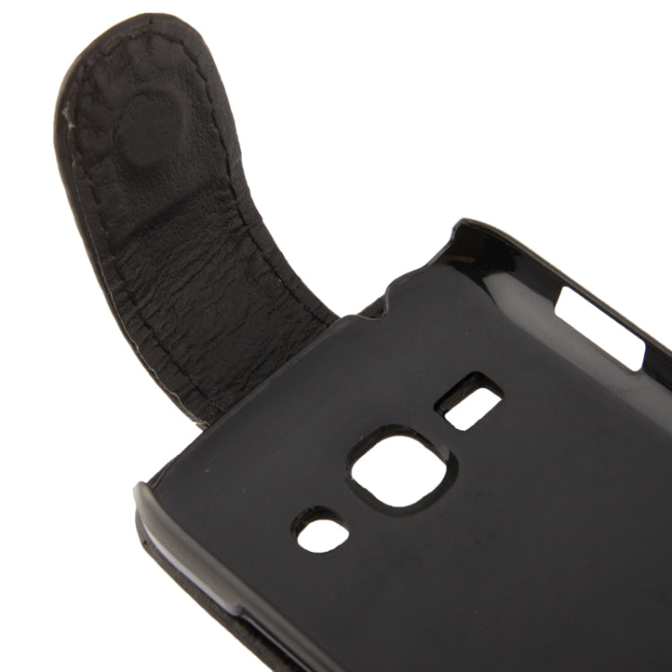 Vertical Flip Soft Leather Case for Galaxy Ace 3 / S7272(Black)