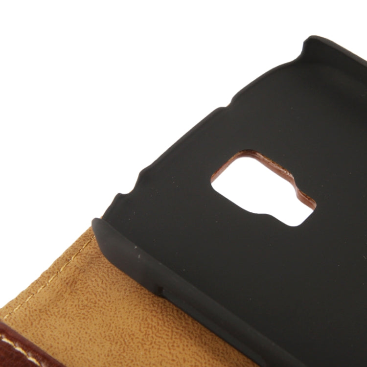 Fine Sheepskin Texture Flip Leather Case with Credit Card Slots & Holder for Galaxy S IV Active / i9295(Brown)