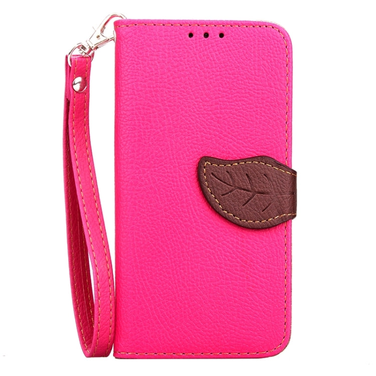 Leaf Magnetic Snap Litchi Texture Horizontal Flip Leather Case with Card Slots & Holder & Lanyard for Galaxy E7/ E7000