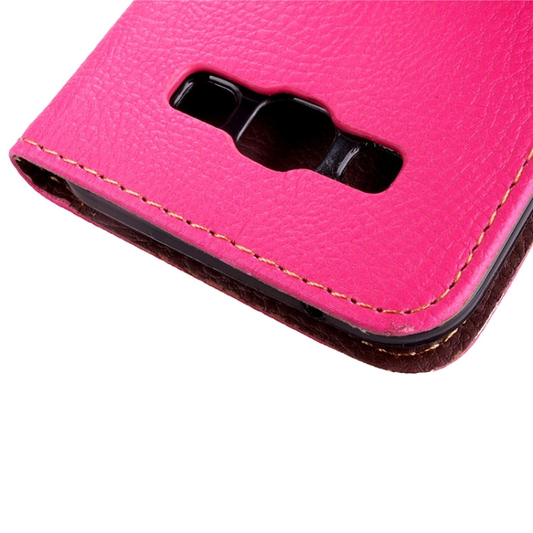 Leaf Magnetic Snap Litchi Texture Horizontal Flip Leather Case with Card Slots & Holder & Lanyard for Galaxy E7/ E7000