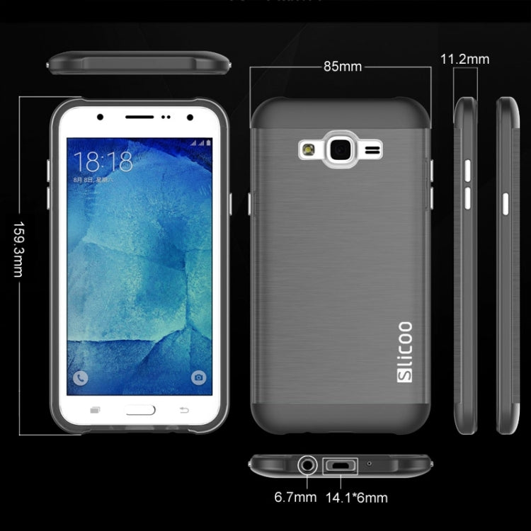 Slicoo Brushed Texture Electroplating Combination Case for Galaxy J5 / J500