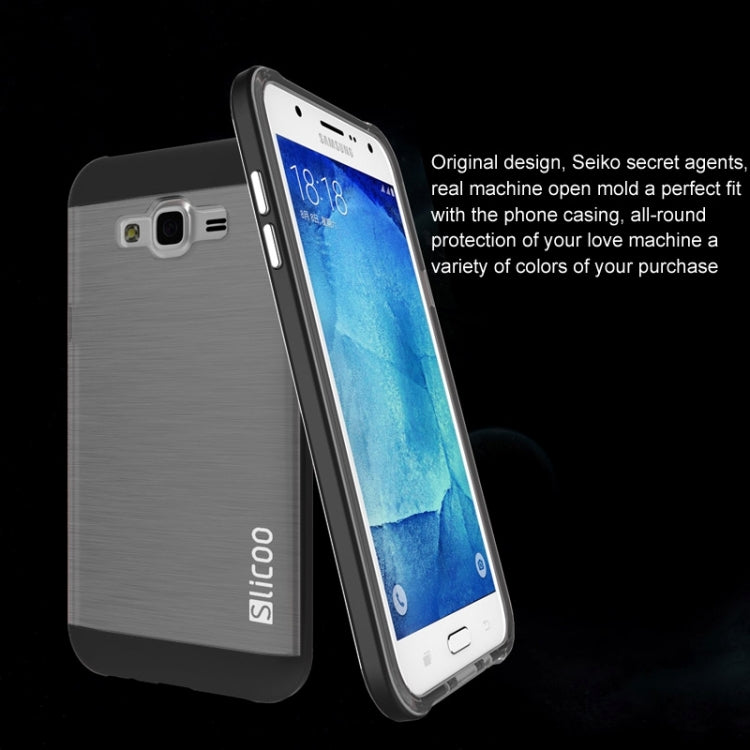 Slicoo Brushed Texture Electroplating Combination Case for Galaxy J5 / J500