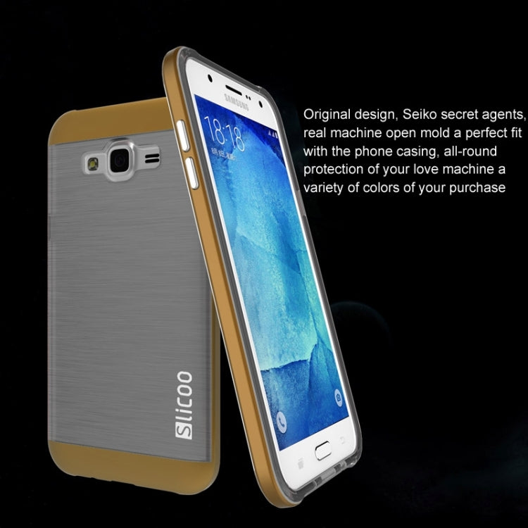 Slicoo Brushed Texture Electroplating Combination Case for Galaxy J5 / J500