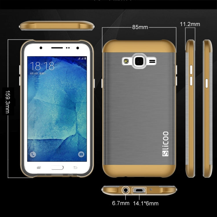 Slicoo Brushed Texture Electroplating Combination Case for Galaxy J7 / J700
