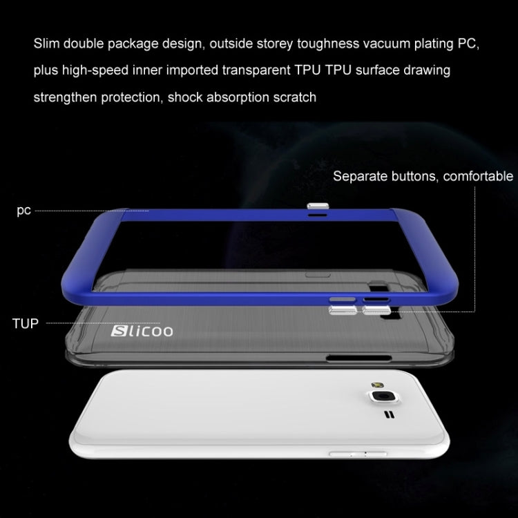 Slicoo Brushed Texture Electroplating Combination Case for Galaxy J7 / J700
