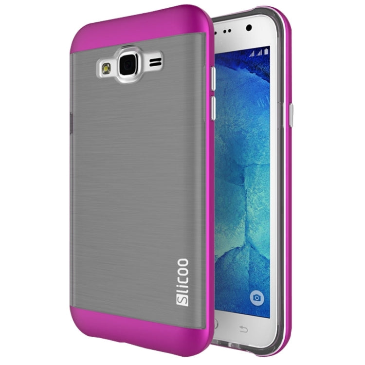 Slicoo Brushed Texture Electroplating Combination Case for Galaxy J7 / J700