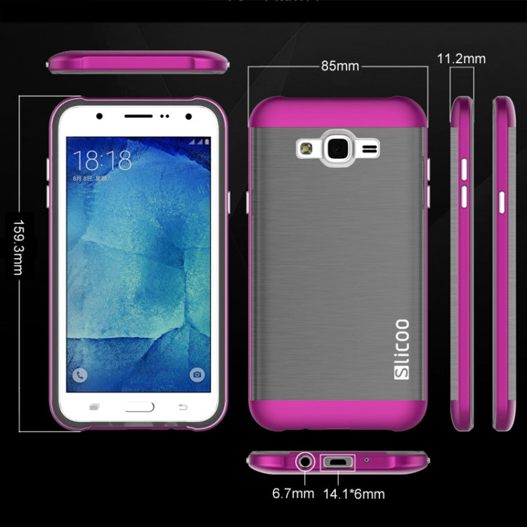 Slicoo Brushed Texture Electroplating Combination Case for Galaxy J7 / J700