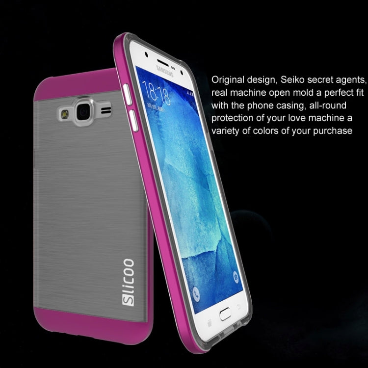 Slicoo Brushed Texture Electroplating Combination Case for Galaxy J7 / J700