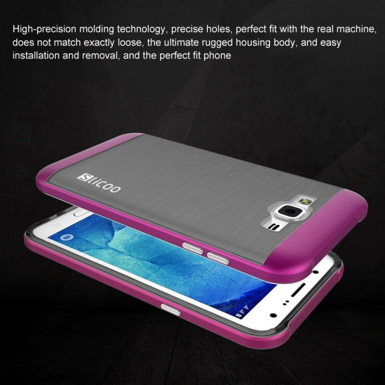 Slicoo Brushed Texture Electroplating Combination Case for Galaxy J7 / J700