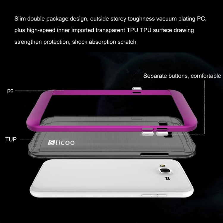 Slicoo Brushed Texture Electroplating Combination Case for Galaxy J7 / J700