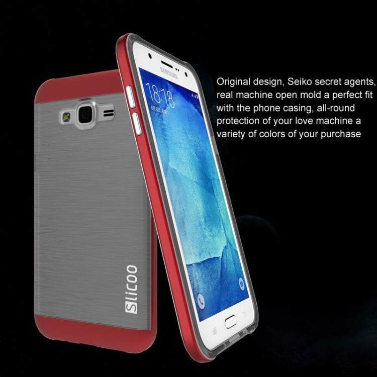 Slicoo Brushed Texture Electroplating Combination Case for Galaxy J7 / J700