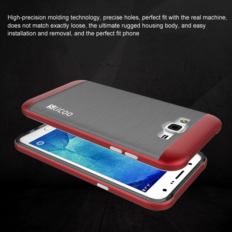 Slicoo Brushed Texture Electroplating Combination Case for Galaxy J7 / J700