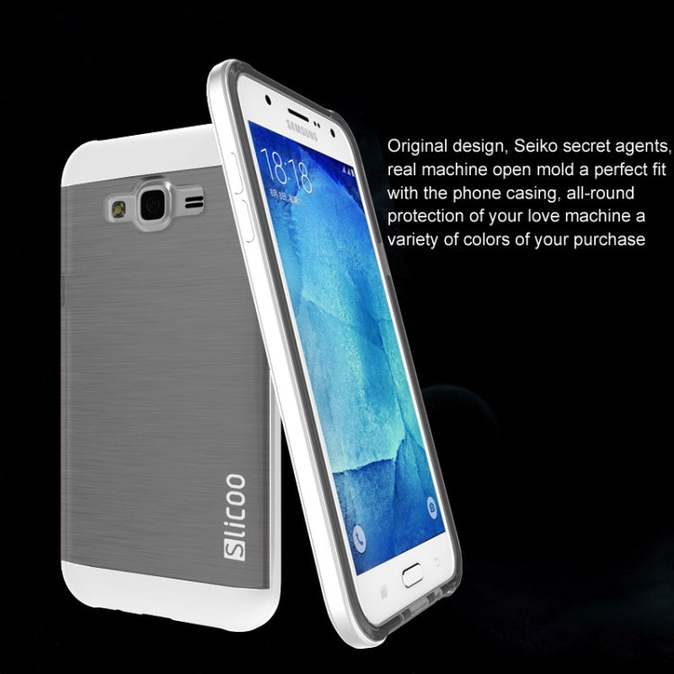 Slicoo Brushed Texture Electroplating Combination Case for Galaxy J7 / J700