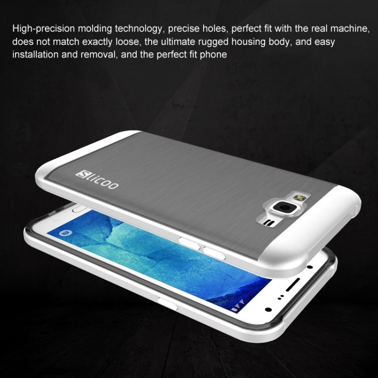 Slicoo Brushed Texture Electroplating Combination Case for Galaxy J7 / J700