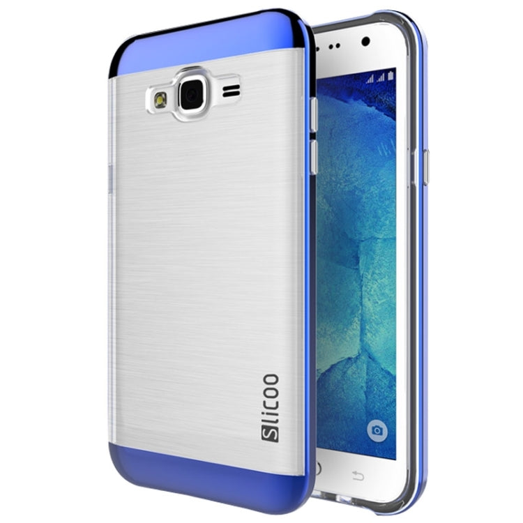 Slicoo Brushed Texture Electroplating Transparenct TPU + PC Combination Case for Galaxy J1 / J100