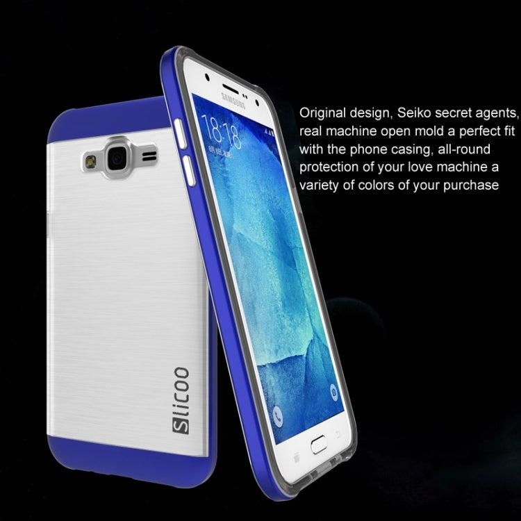 Slicoo Brushed Texture Electroplating Transparenct TPU + PC Combination Case for Galaxy J1 / J100