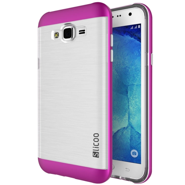 Slicoo Brushed Texture Electroplating Transparenct TPU + PC Combination Case for Galaxy J1 / J100