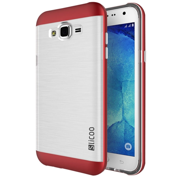 Slicoo Brushed Texture Electroplating Transparenct TPU + PC Combination Case for Galaxy J1 / J100