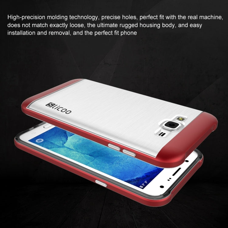 Slicoo Brushed Texture Electroplating Transparenct TPU + PC Combination Case for Galaxy J1 / J100