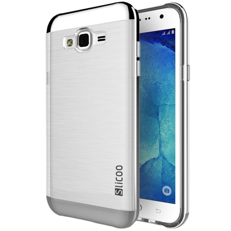Slicoo Brushed Texture Electroplating Transparenct TPU + PC Combination Case for Galaxy J1 / J100