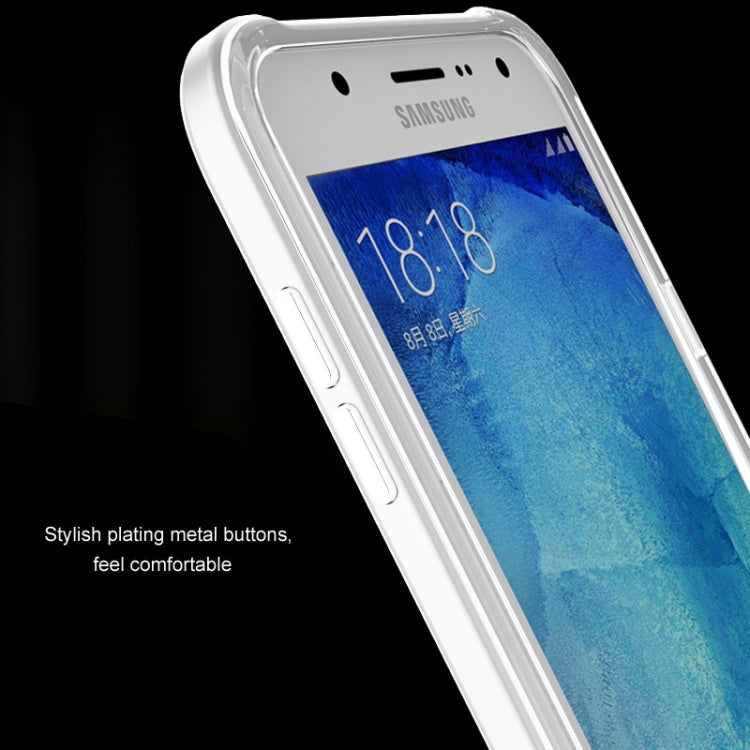 Slicoo Brushed Texture Electroplating Transparenct TPU + PC Combination Case for Galaxy J1 / J100