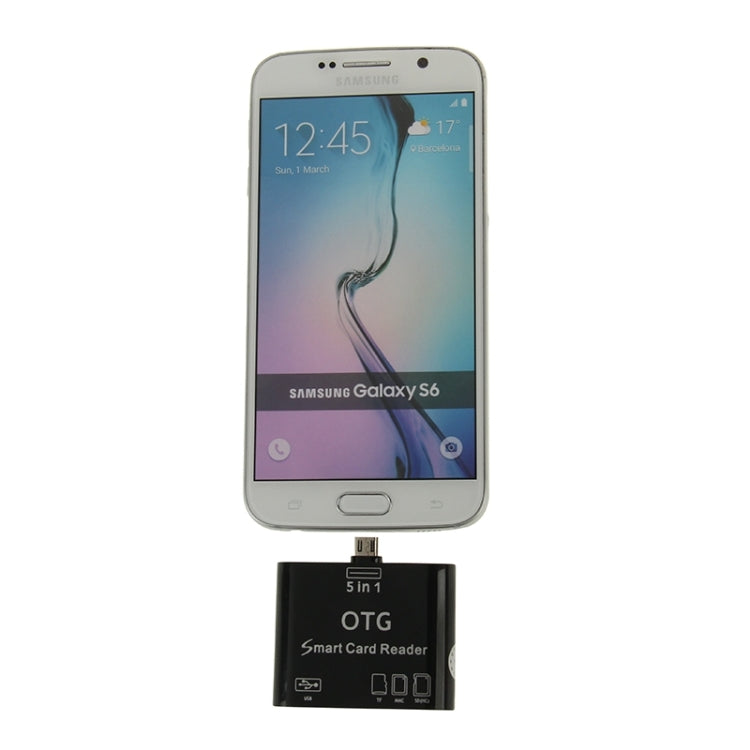 5 in 1 OTG Smart Card Reader, For Galaxy S3 / S4 / Note / Note II / Note III / Tab 3 / Nokia N8 etc