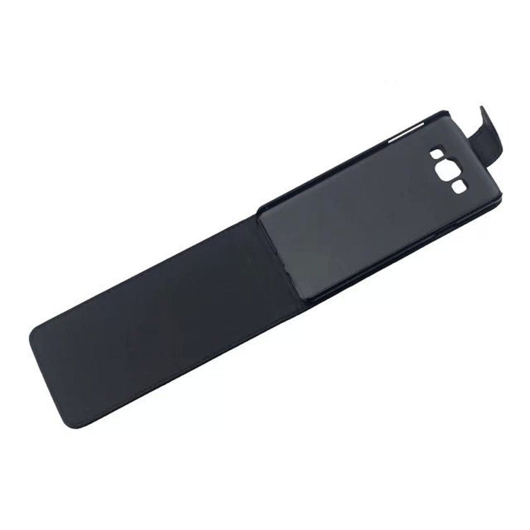 Vertical Flip Magnetic Snap Leather Case for Galaxy A7 / A700F(Black)