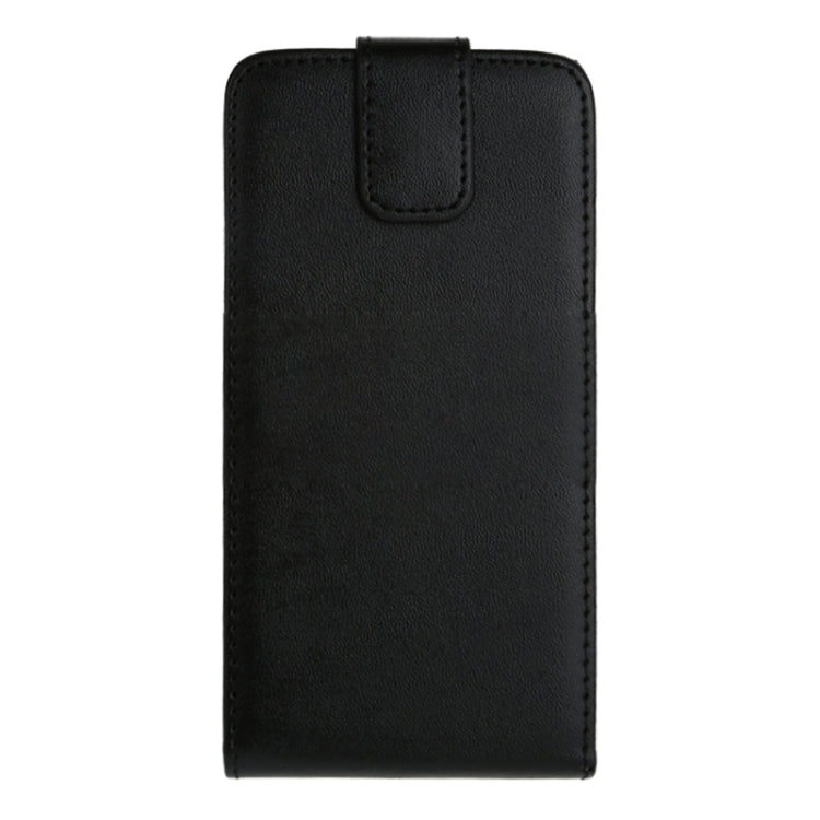 Vertical Flip Magnetic Snap Leather Case for Galaxy A3 / A300F(Black)