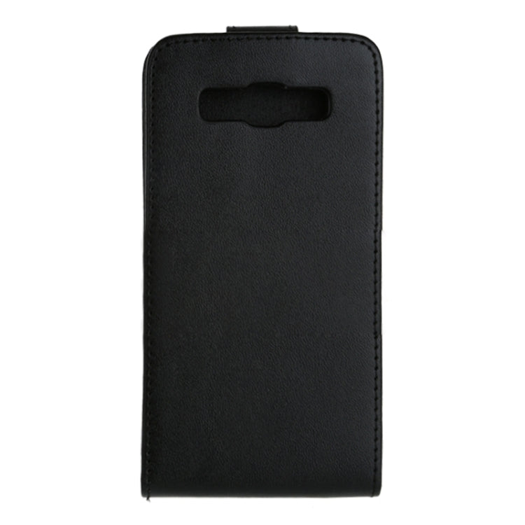 Vertical Flip Magnetic Snap Leather Case for Galaxy A3 / A300F(Black)
