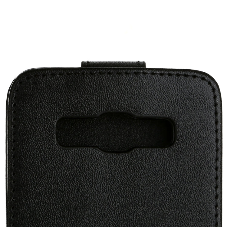 Vertical Flip Magnetic Snap Leather Case for Galaxy A3 / A300F(Black)