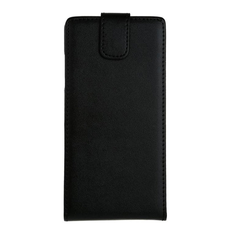 Vertical Flip Magnetic Snap Leather Case for Galaxy A5 / A500F(Black)