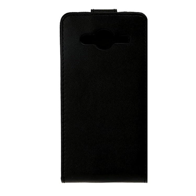 Vertical Flip Magnetic Snap Leather Case for Galaxy Core II / G355H(Black)