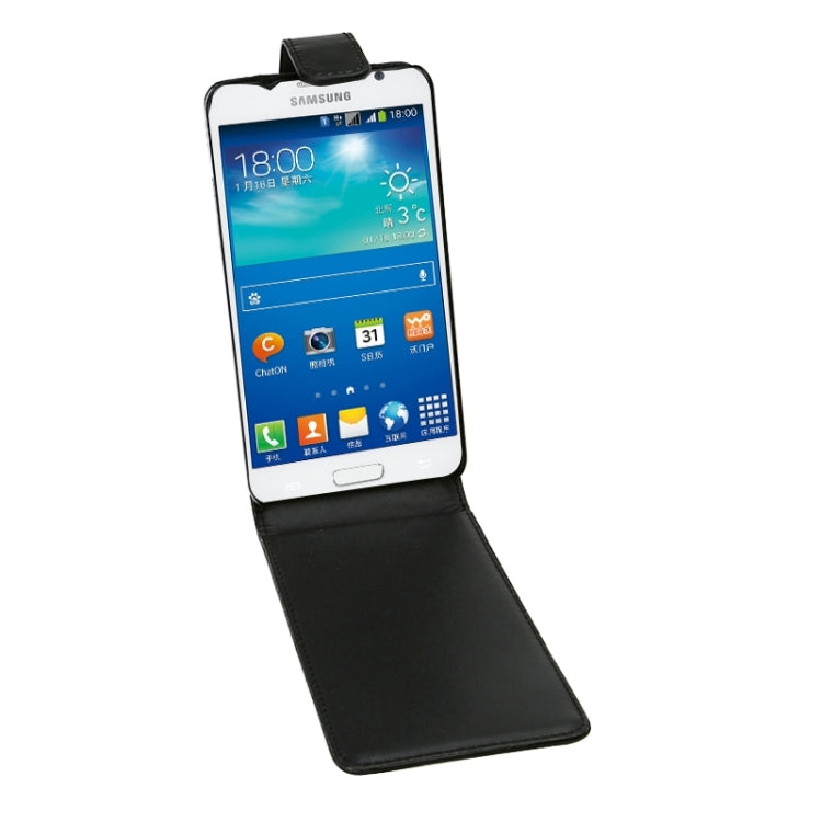 Vertical Flip Magnetic Snap Leather Case for Galaxy Core II / G355H(Black)